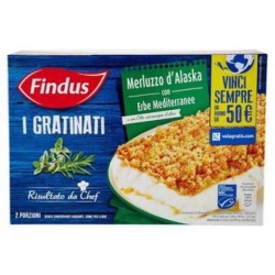 FINDUS I GRATINATI MERLUZZO D'ALASKA CON ERBE MEDITERRANEE 380GR.